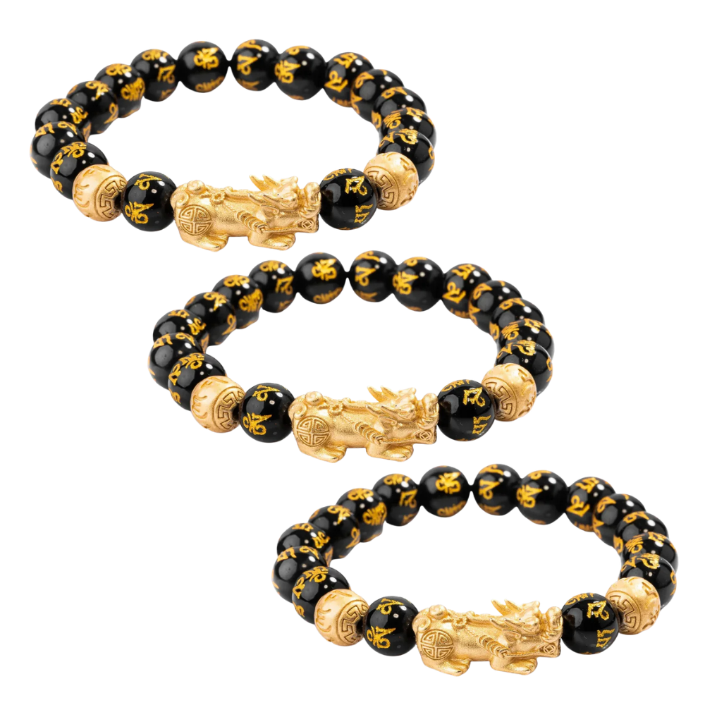 FengShui™ - DE - P-Obsidian-Armband mit Pixiu-Anhänger
