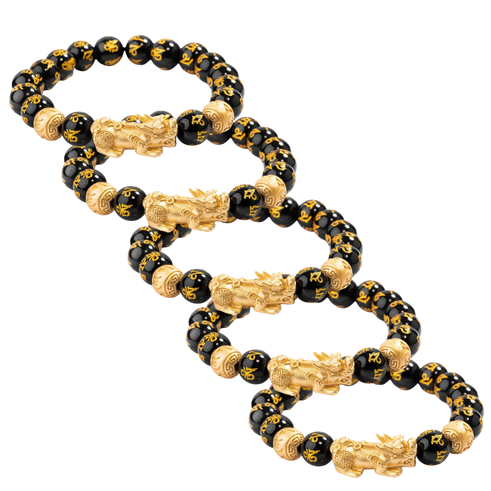 FengShui™ - DE - P-Obsidian-Armband mit Pixiu-Anhänger
