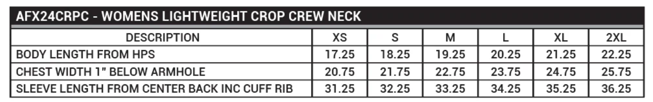 Women’s Lightweight Crop Crew