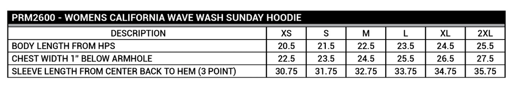 Women’s California Wave Wash Sunday Hoodie