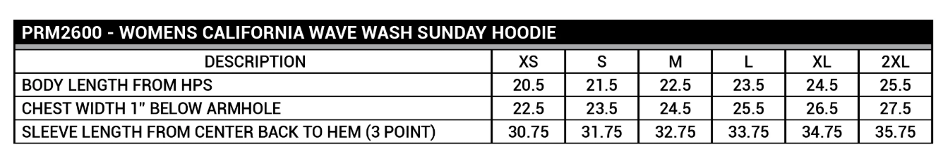 Women’s California Wave Wash Sunday Hoodie